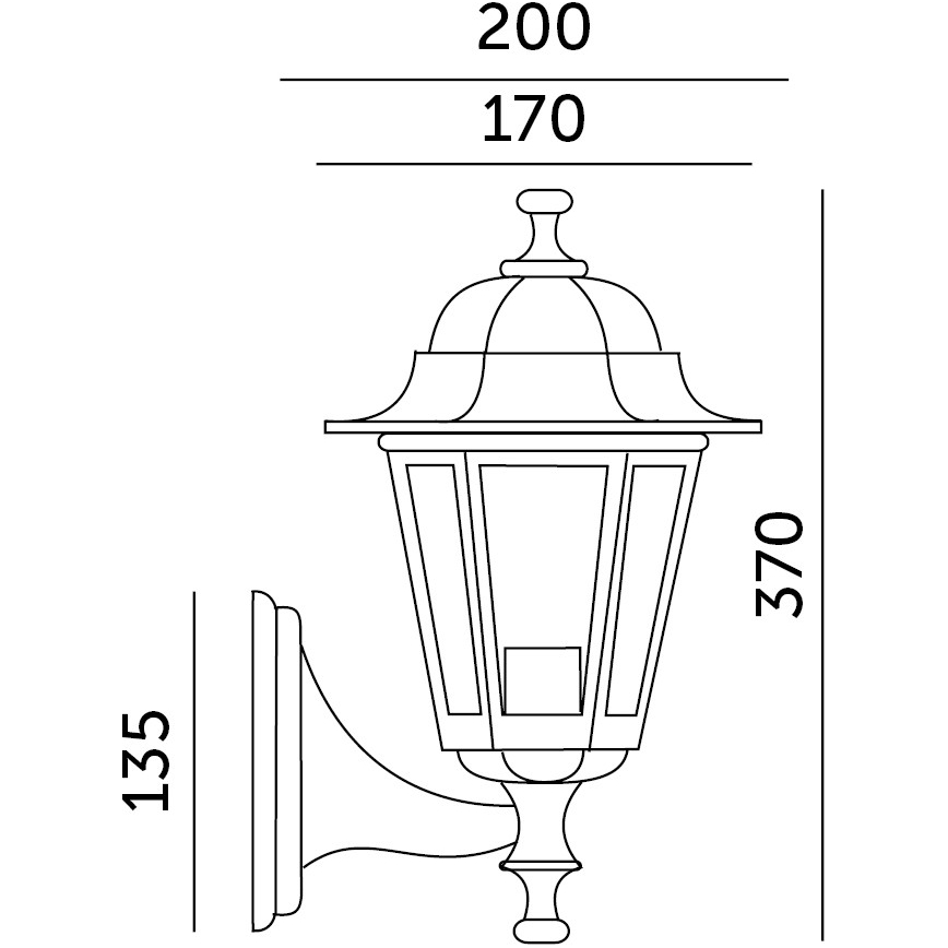 Kültéri fali lámpa 1xE27/60W/230V IP44 fekete