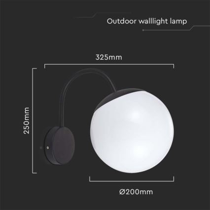 Kültéri fali lámpa 1xE27/60W/230V IP44 fekete