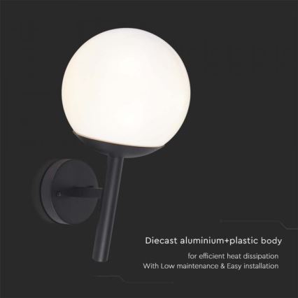 Kültéri fali lámpa 1xE27/60W/230V IP44 fekete