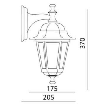 Kültéri fali lámpa 1xE27/60W/230V IP44