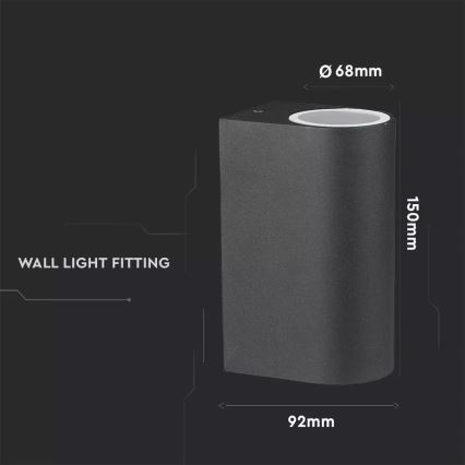 Kültéri fali lámpa 2xGU10/20W/230V IP44