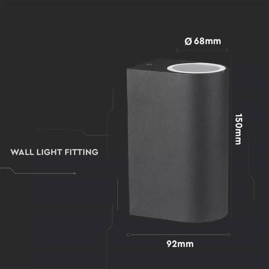 Kültéri fali lámpa 2xGU10/20W/230V IP44