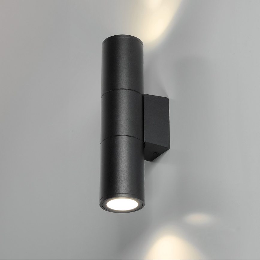 Kültéri fali lámpa 2xGU10/35W/230V IP54 kerek fekete