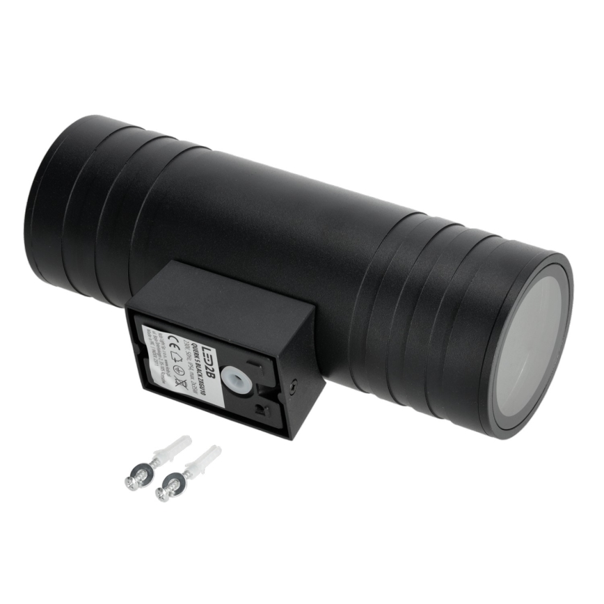 Kültéri fali lámpa 2xGU10/35W/230V IP54 kerek fekete