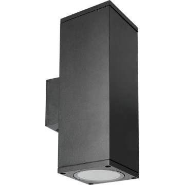 Kültéri fali lámpa 2xGU10/35W/230V IP54 szögletes fekete