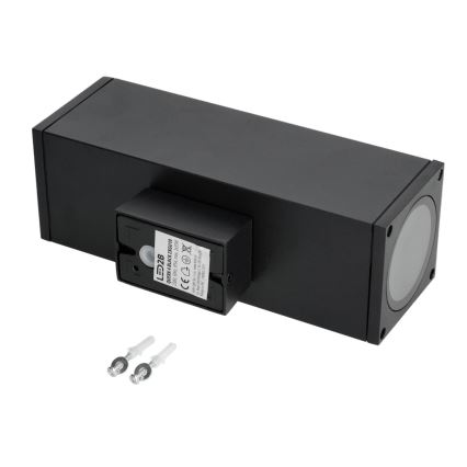 Kültéri fali lámpa 2xGU10/35W/230V IP54 szögletes fekete