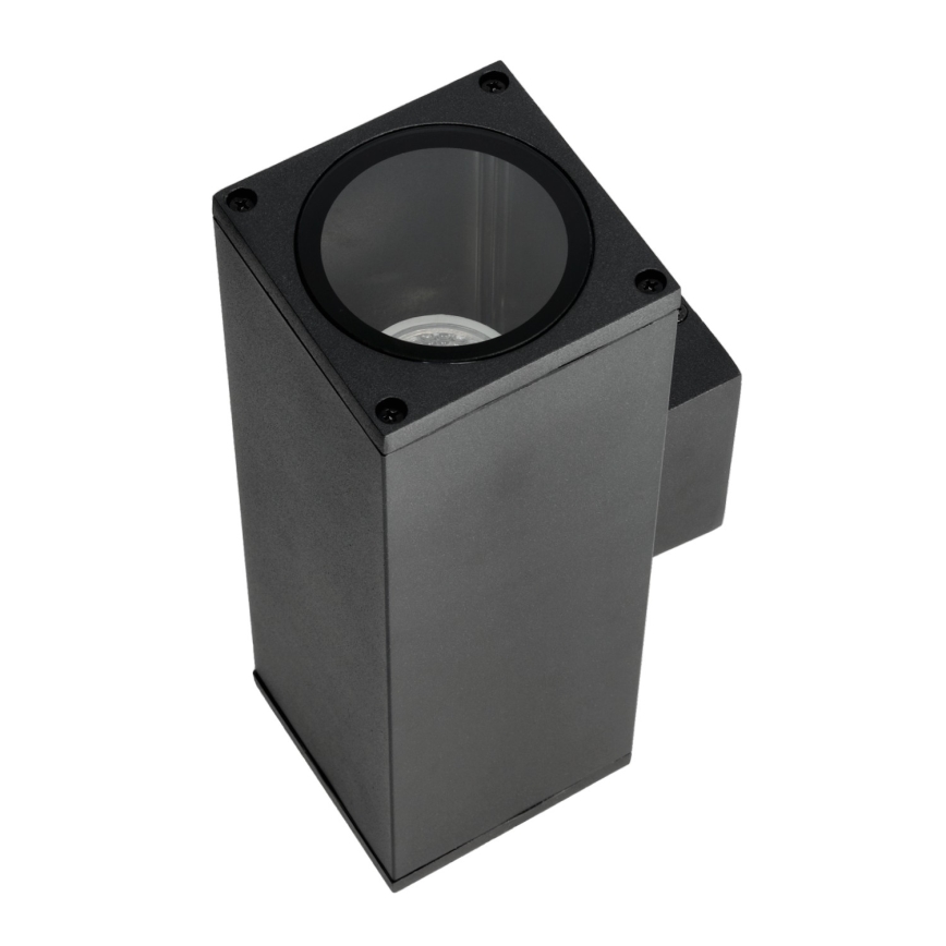 Kültéri fali lámpa 2xGU10/35W/230V IP54 szögletes fekete