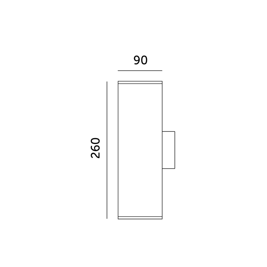 Kültéri fali lámpa 2xGU10/35W/230V IP54 szögletes fekete
