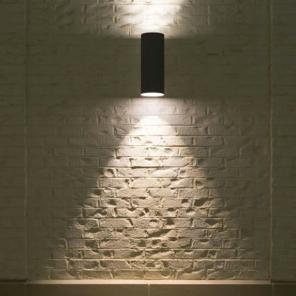 Kültéri fali lámpa 2xGU10/40W/230V IP54 fekete