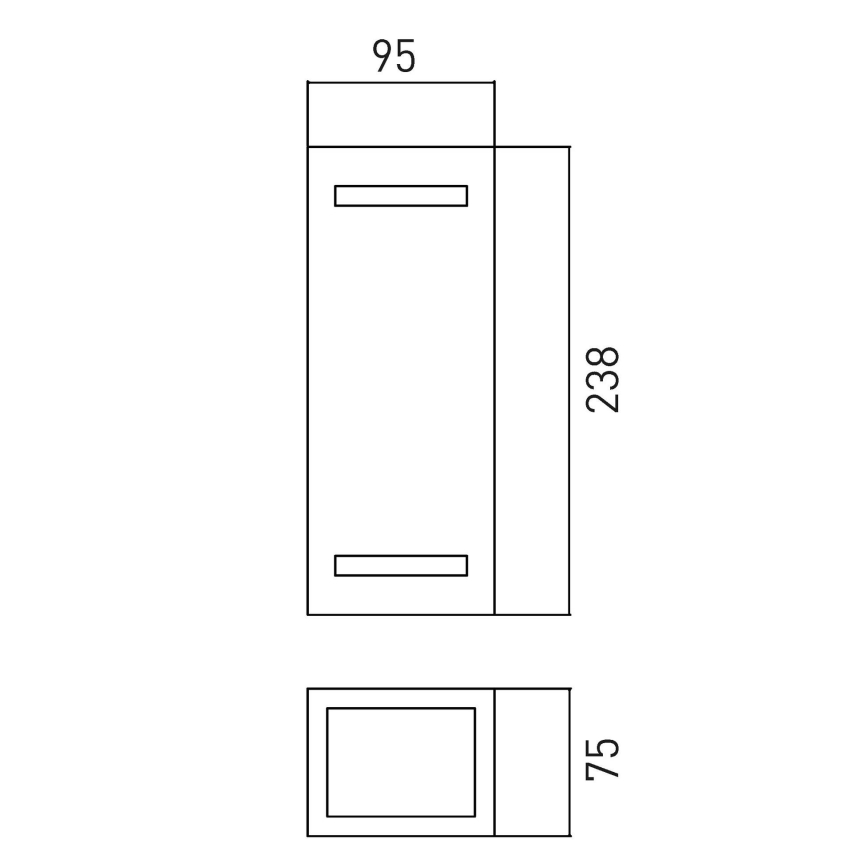 Kültéri fali lámpa BRICK 2xGU10/7W/230V IP44