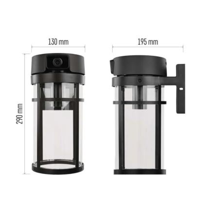 Kültéri fali lámpa kamerával GOSMART 1xE27/15W/230V Wi-Fi IP44