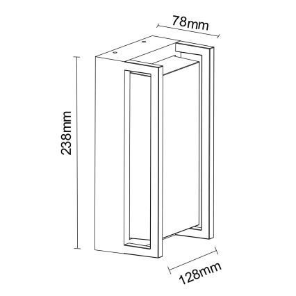 Kültéri fali lámpa KOBE 1xE27/12W/230V IP54