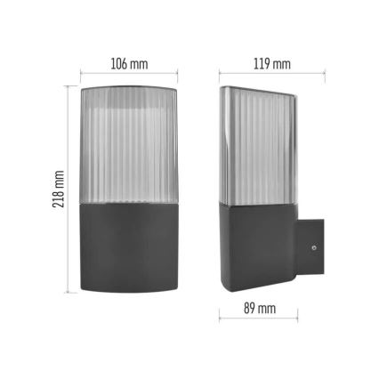 Kültéri fali lámpa LANA 1xE27/25W/230V IP54