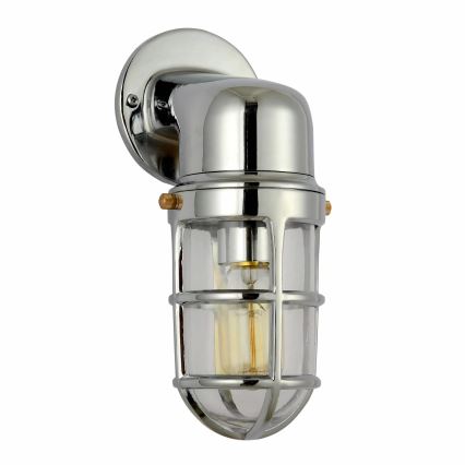 Kültéri fali lámpa LUND 1xE27/12W/230V IP44 fényezett króm