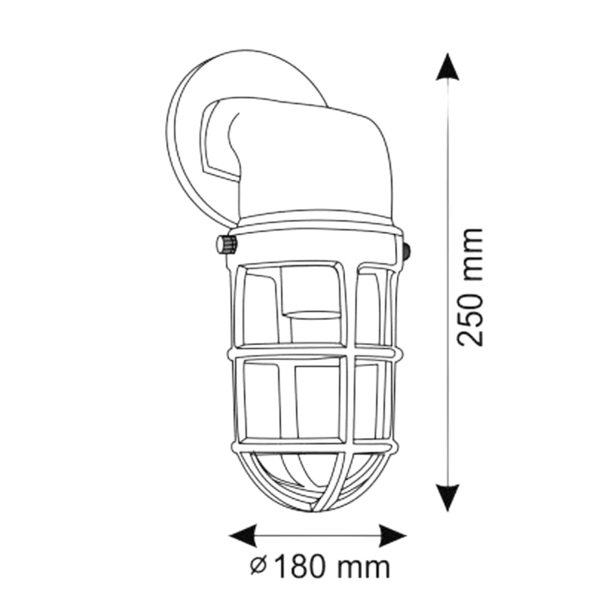 Kültéri fali lámpa LUND 1xE27/12W/230V IP44 fényezett króm