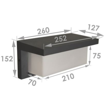 Kültéri fali lámpa NEELY LED/12W/230V IP54 fekete