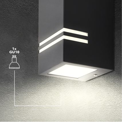 Kültéri fali lámpa QUAZAR 1xGU10/11W/230V IP44