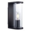 Kültéri fali lámpatest 1xE27/60W/230V IP44 fekete/füstüveg