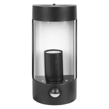 Kültéri fali lámpatest mozgásérzékelővel 1xE27/15W/230V IP44 fekete