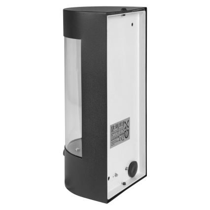 Kültéri fali lámpatest mozgásérzékelővel 1xE27/15W/230V IP44 fekete