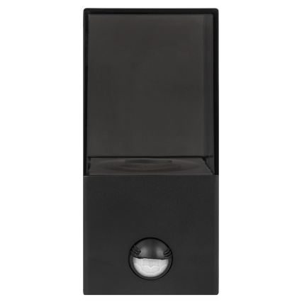 Kültéri fali lámpa mozgás- és alkonykapcsolóval 1xE27/40W/230V IP44 fekete/füstszínű