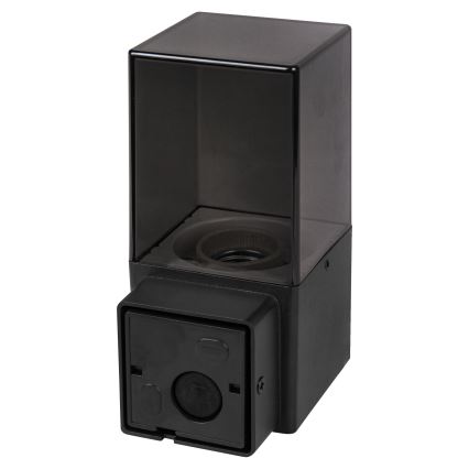 Kültéri fali lámpa mozgás- és alkonykapcsolóval 1xE27/40W/230V IP44 fekete/füstszínű