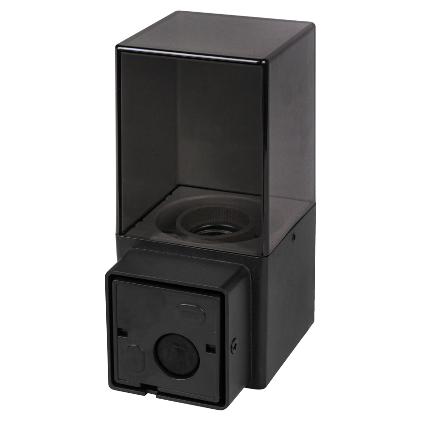 Kültéri fali lámpa mozgás- és alkonykapcsolóval 1xE27/40W/230V IP44 fekete/füstszínű