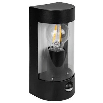 Kültéri fali lámpatest mozgásérzékelővel 1xE27/15W/230V IP44 fekete