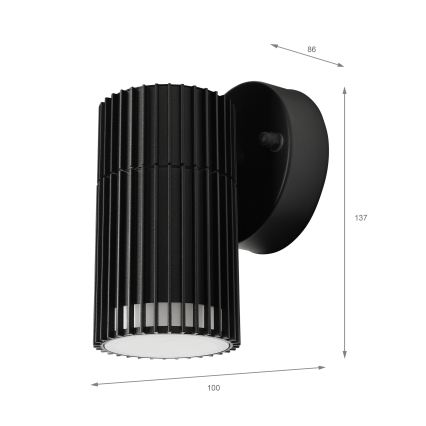 Kültéri fali spotlámpa LANTHEA 1xGU10/11W/230V IP44 fekete