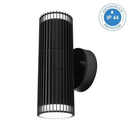 Kültéri fali spotlámpa LANTHEA 2xGU10/11W/230V IP44 fekete