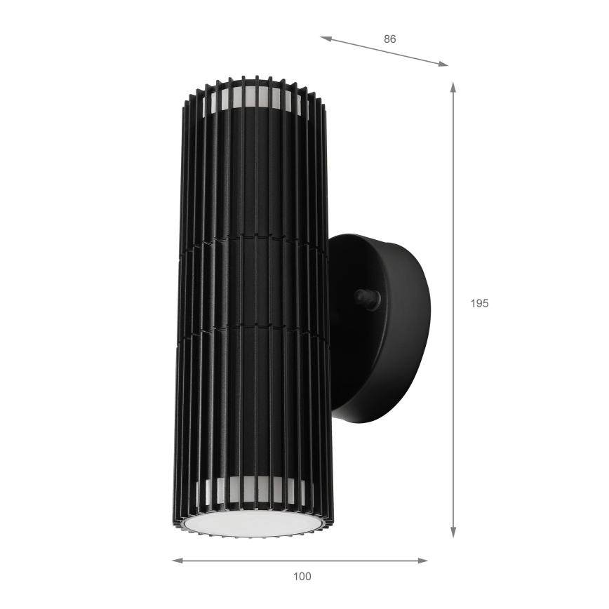 Kültéri fali spotlámpa LANTHEA 2xGU10/11W/230V IP44 fekete