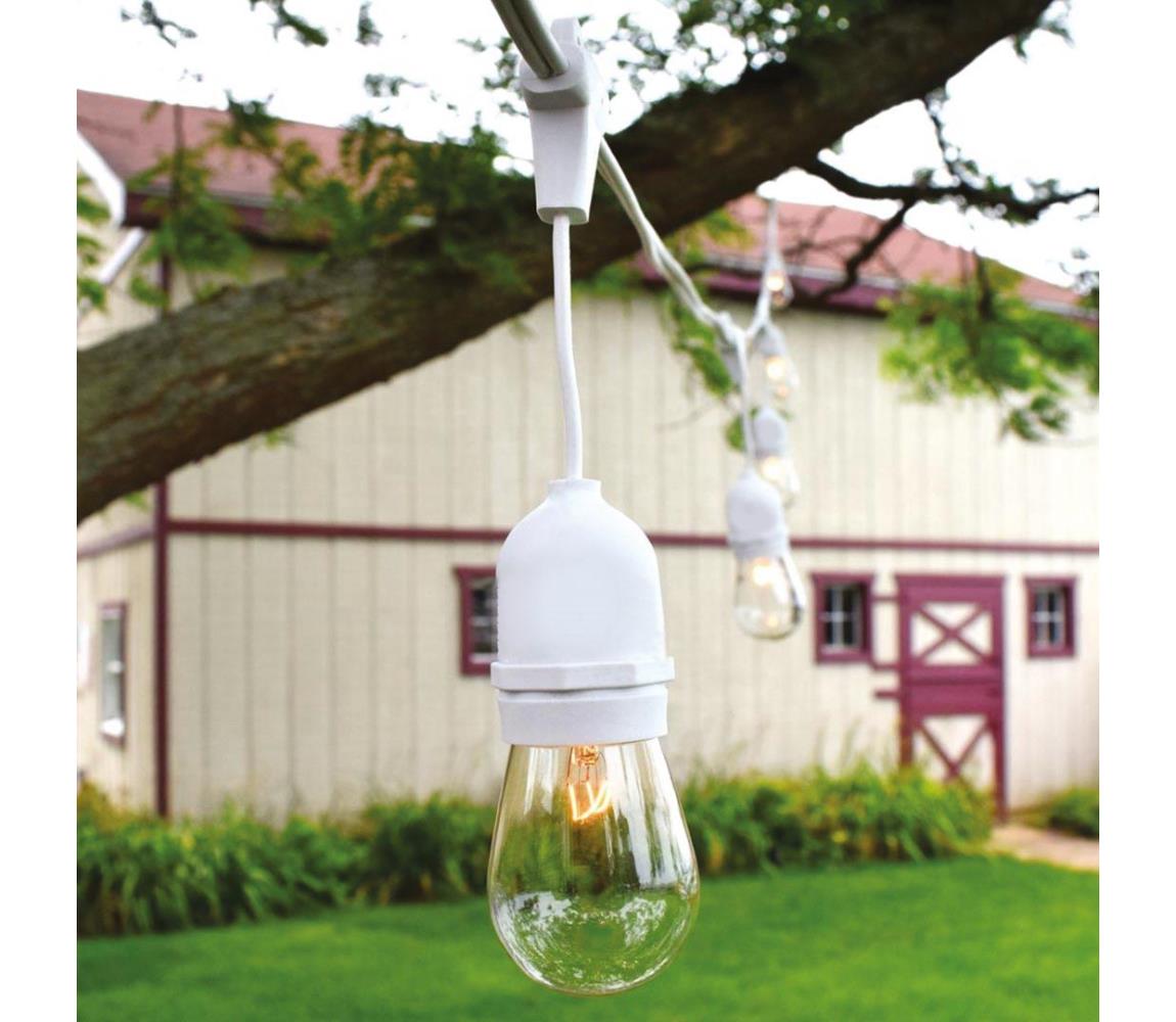 Kültéri fénylánc 15xE27/0,5W/230V 15 m IP44 fehér EKO7066