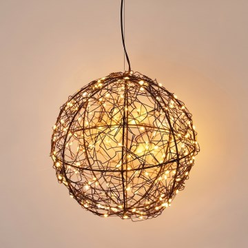 Kültéri karácsonyi dekoráció 200xLED/230V Ø 18 cm IP44 meleg fehér gömb/fekete