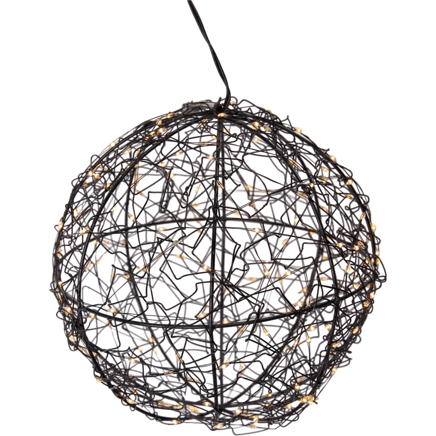Kültéri karácsonyi dekoráció 200xLED/230V Ø 18 cm IP44 meleg fehér gömb/fekete