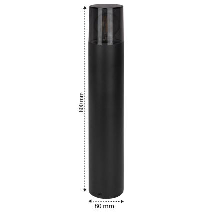 Kültéri lámpa 1xE27/40W/230V IP44 80 cm fekete/füstszínű