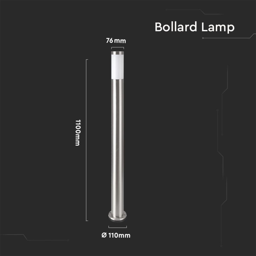 Kültéri lámpa 1xE27/60W/230V IP44 110cm matt króm