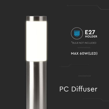 Kültéri lámpa 1xE27/60W/230V IP44 45cm matt króm