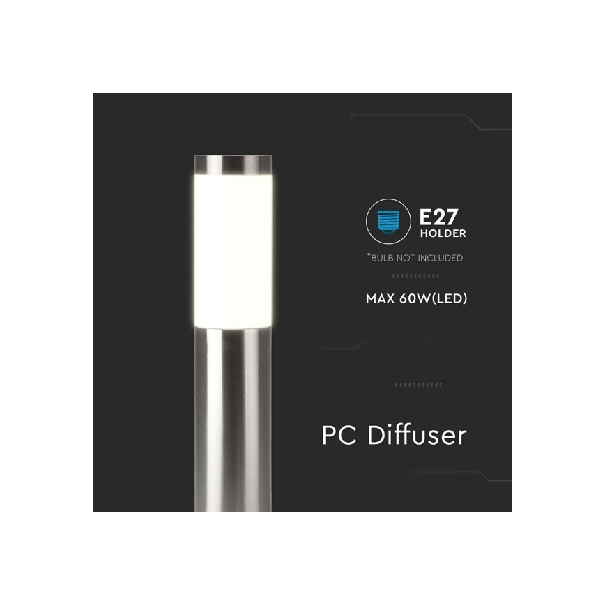 Kültéri lámpa 1xE27/60W/230V IP44 45cm matt króm