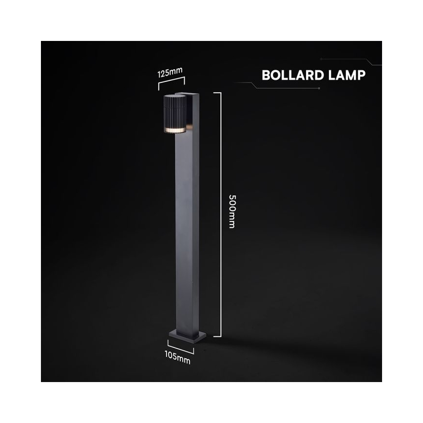 Kültéri lámpa 1xGU10/10W/230V IP44 50 cm fekete