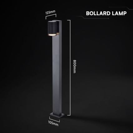 Kültéri lámpa 1xGU10/10W/230V IP44 80 cm fekete