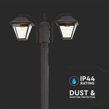 Kültéri lámpa 2xE27/60W/230V IP44 232 cm fekete