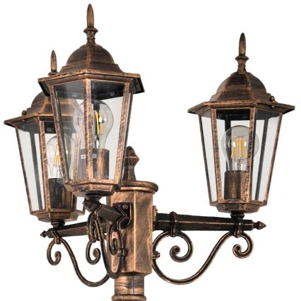 Kültéri lámpa 3xE27/20W/230V IP43 2,58 m patina