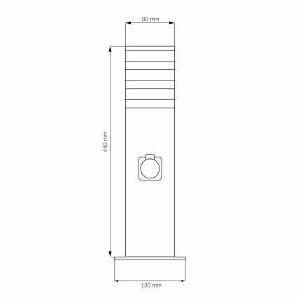 Kültéri lámpa aljzattal TEKSAS 1xE27/20W/230V 44 cm IP44 antracit