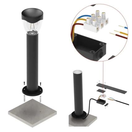 Kültéri lámpa ARTEO 1xE27/15W/230V IP44 50 cm