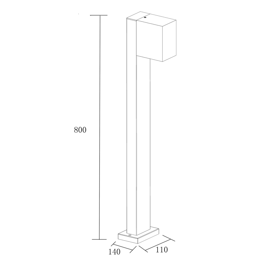 Kültéri lámpa BOSTON 1xGU10/10W/230V 80 cm IP54 fekete