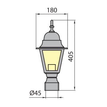 Kültéri lámpa GARDEN 1xE27/100W/230V IP44 40,5 cm fekete