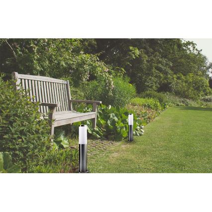 Kültéri lámpa LIVIA 1xE27/10W/230V 45 cm IP44 ezüstszínű