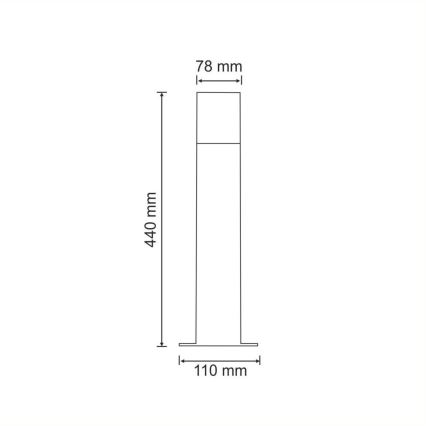 Kültéri lámpa NEW YORK 1xE27/12W/230V IP44 44 cm antracit