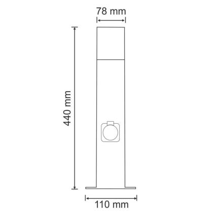 Kültéri lámpa aljzattal NEW YORK 1xE27/12W/230V IP44 44 cm antracit
