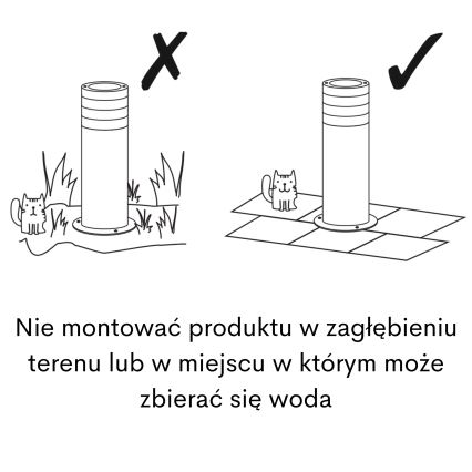 Kültéri lámpa RINO 1xE27/12W/230V IP54 74 cm fekete